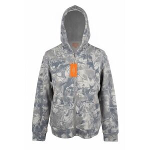 Negative Space Mens Camo Print Full‎ Zip Thermal Hoodie Gray, Size S, NWT